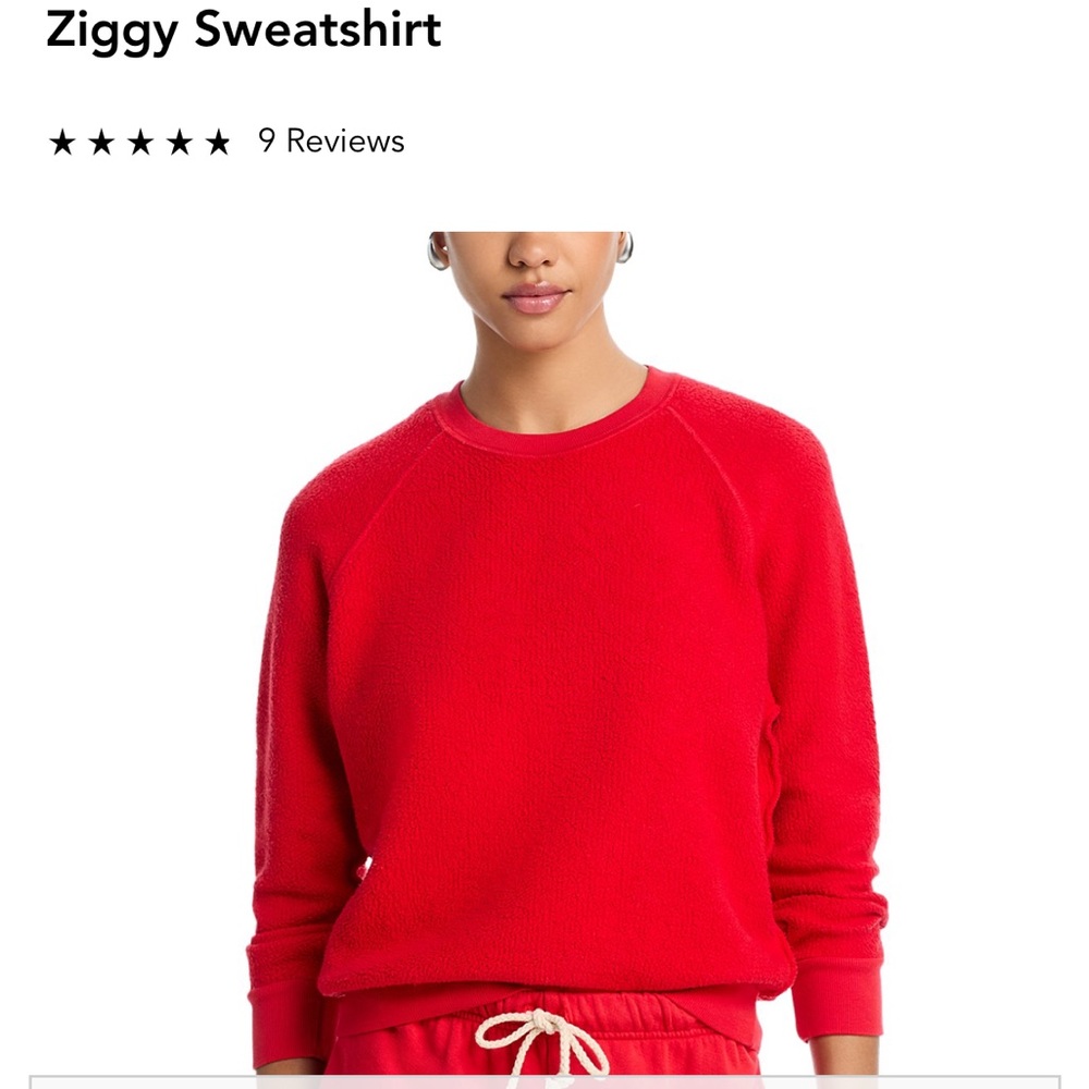 perfectwhitetee Ziggy Sweatshirt in poppy red Sz M
